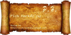 Pich Harkány névjegykártya